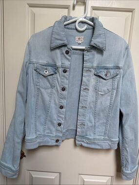 AG Adriano Goldschmied sz M Faded Jean Jacket - blue almost white